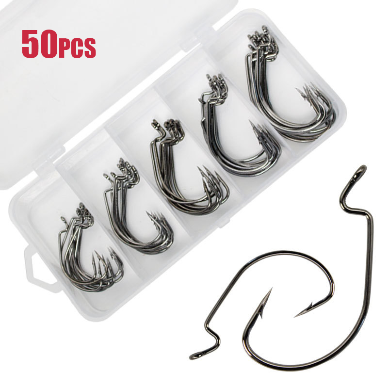 Fishing Hook Barbless - 50 buah kail cacing lebar kail