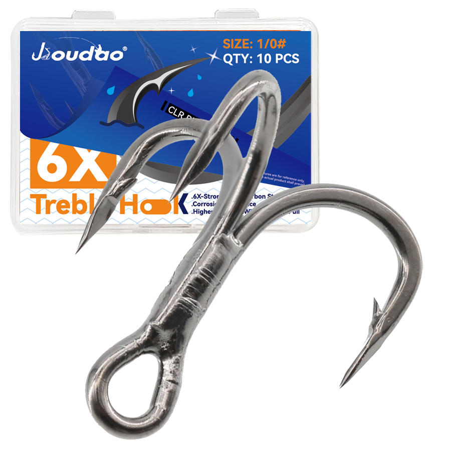 Fishing Hook Barbless - 6X kail pancing Treble 10 buah
