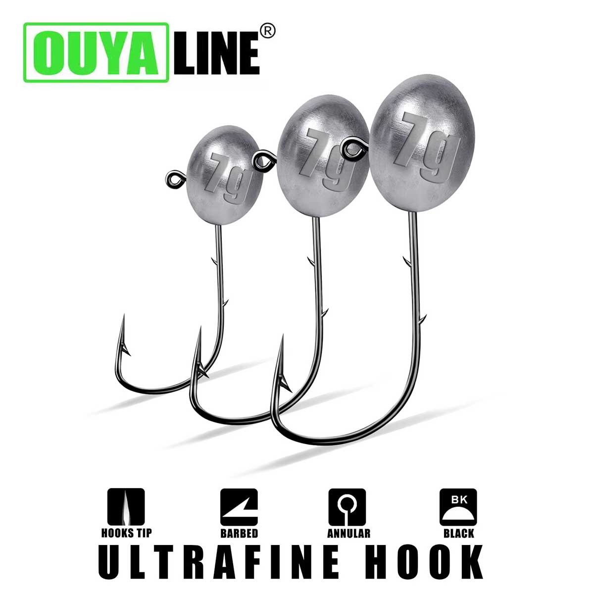Fishing Hook Offset - Jig kait kepala 1X Rockfish Ajing