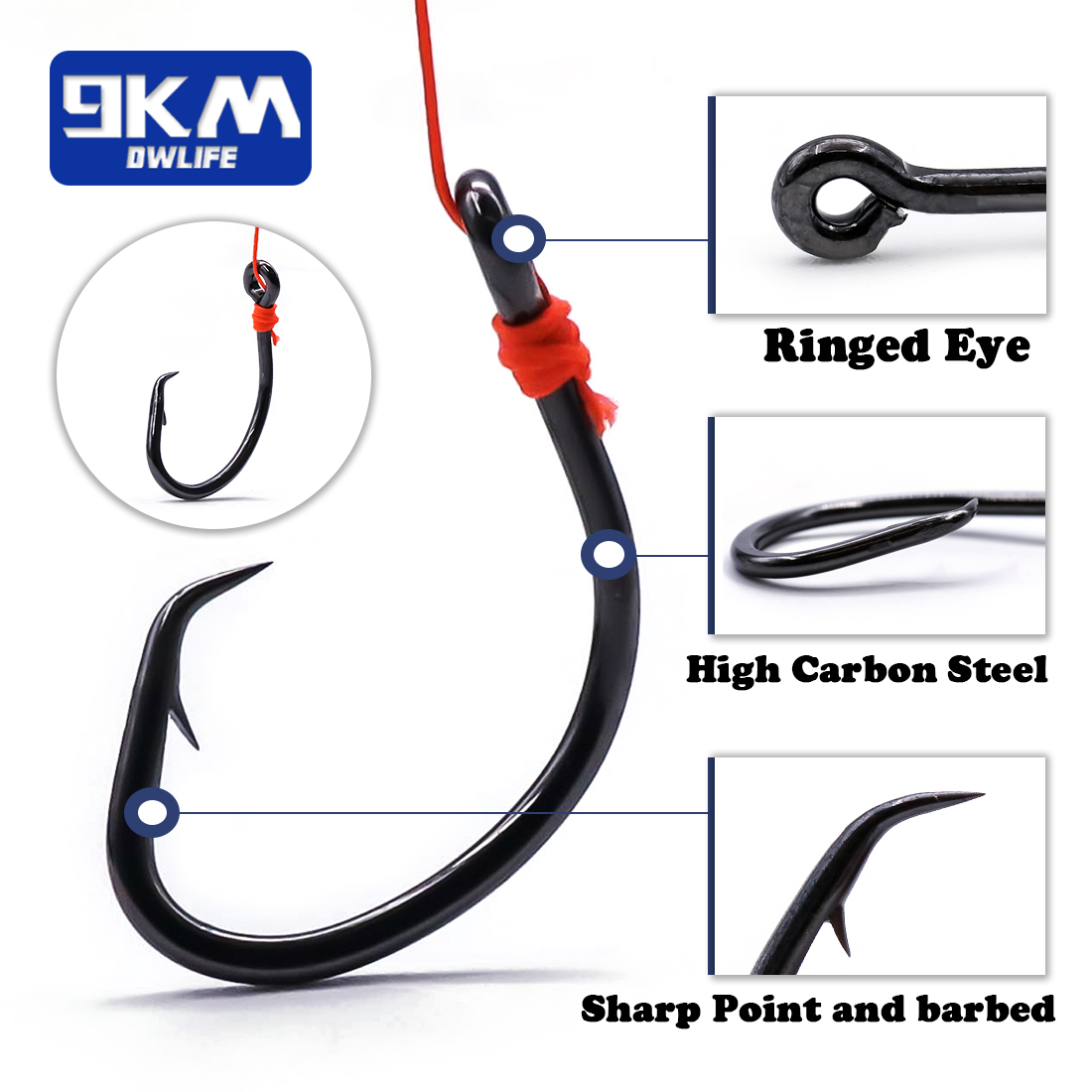 Kait lingkaran 9KM 25 ~ 50 BH  - Fishing Hook Circle ulasan dan harga