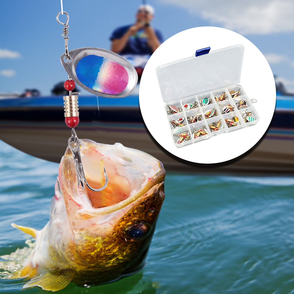 30pcs Umpan Pancing Spoon Spin - Fishing Hook Treble ulasan dan harga